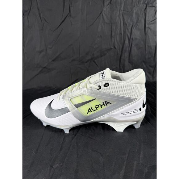 Nike Alpha Menace 4 Pro Football Shoes Mens 9.5 Cleats FD7037-100 White Black main image 5